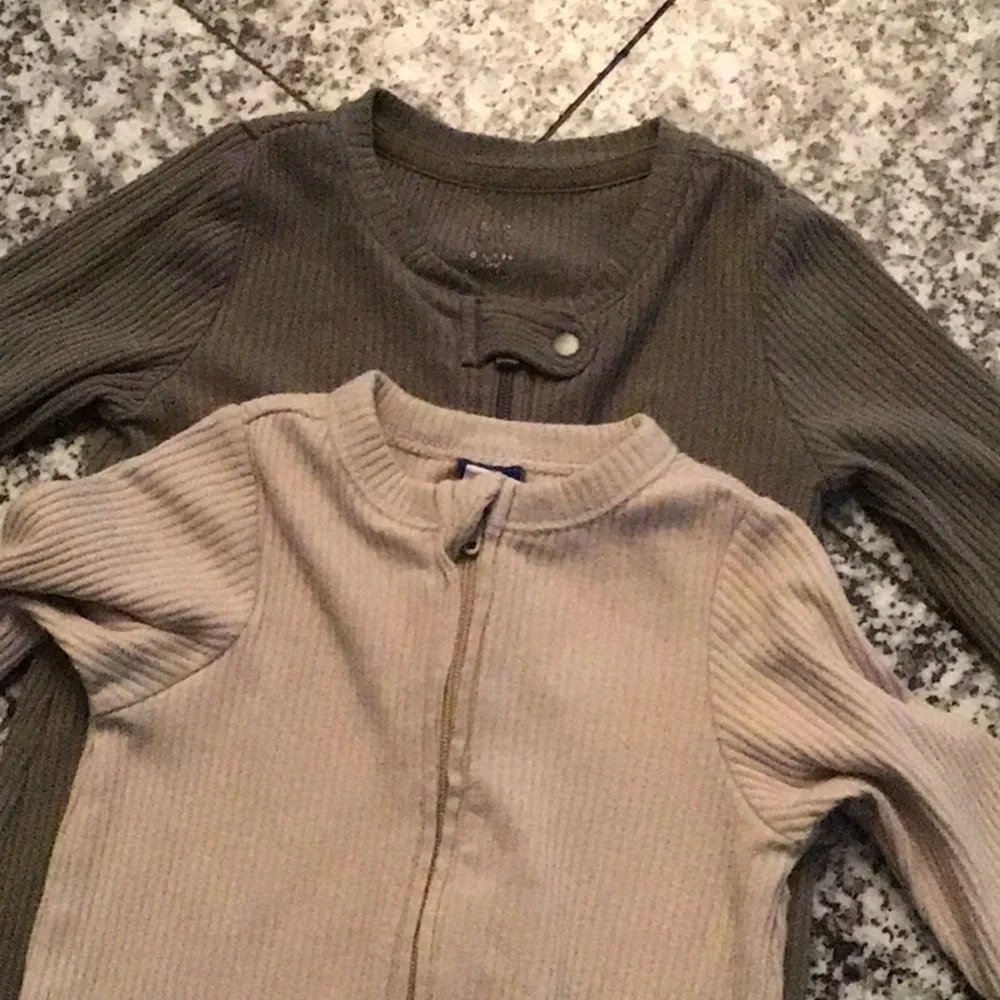 Ribbed Zip-Front kids one-piece pajamas